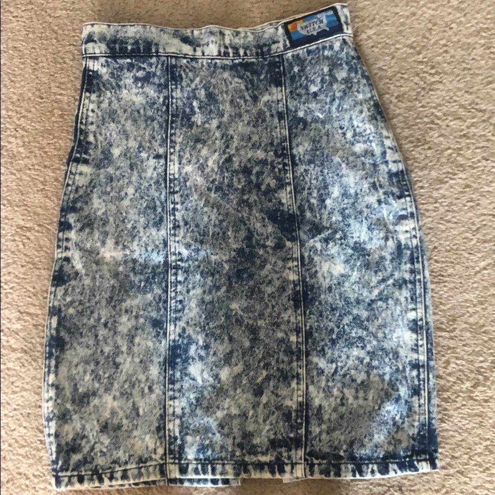 Vintage White washed pencil skirt